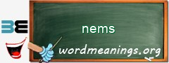 WordMeaning blackboard for nems